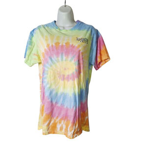Women's Colortone Tie-Dye Short Sleeve Tee M Yellow Pink Blue lamberts cafe